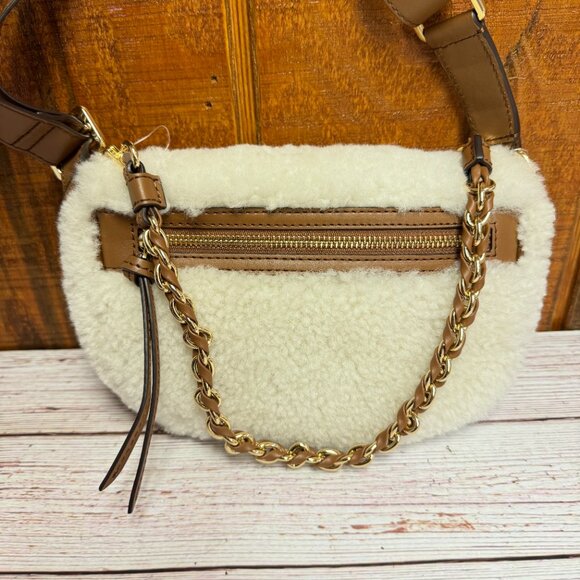 MICHAEL KORS Slater Shearling Small Sling Pack Chain Messenger - Picture 2 of 4